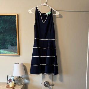 Elegant Navy Blue Sleeveless Dress